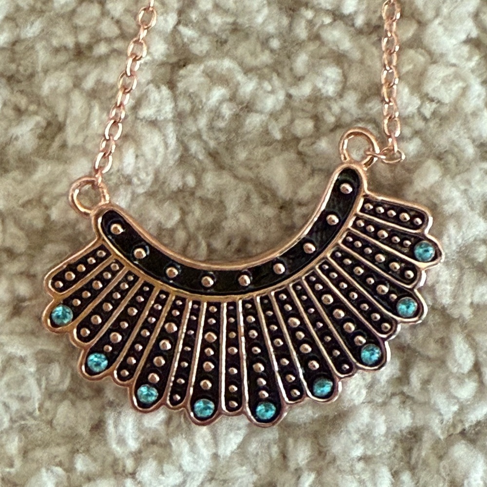 Rose gold Supreme Court Justice necklace - new